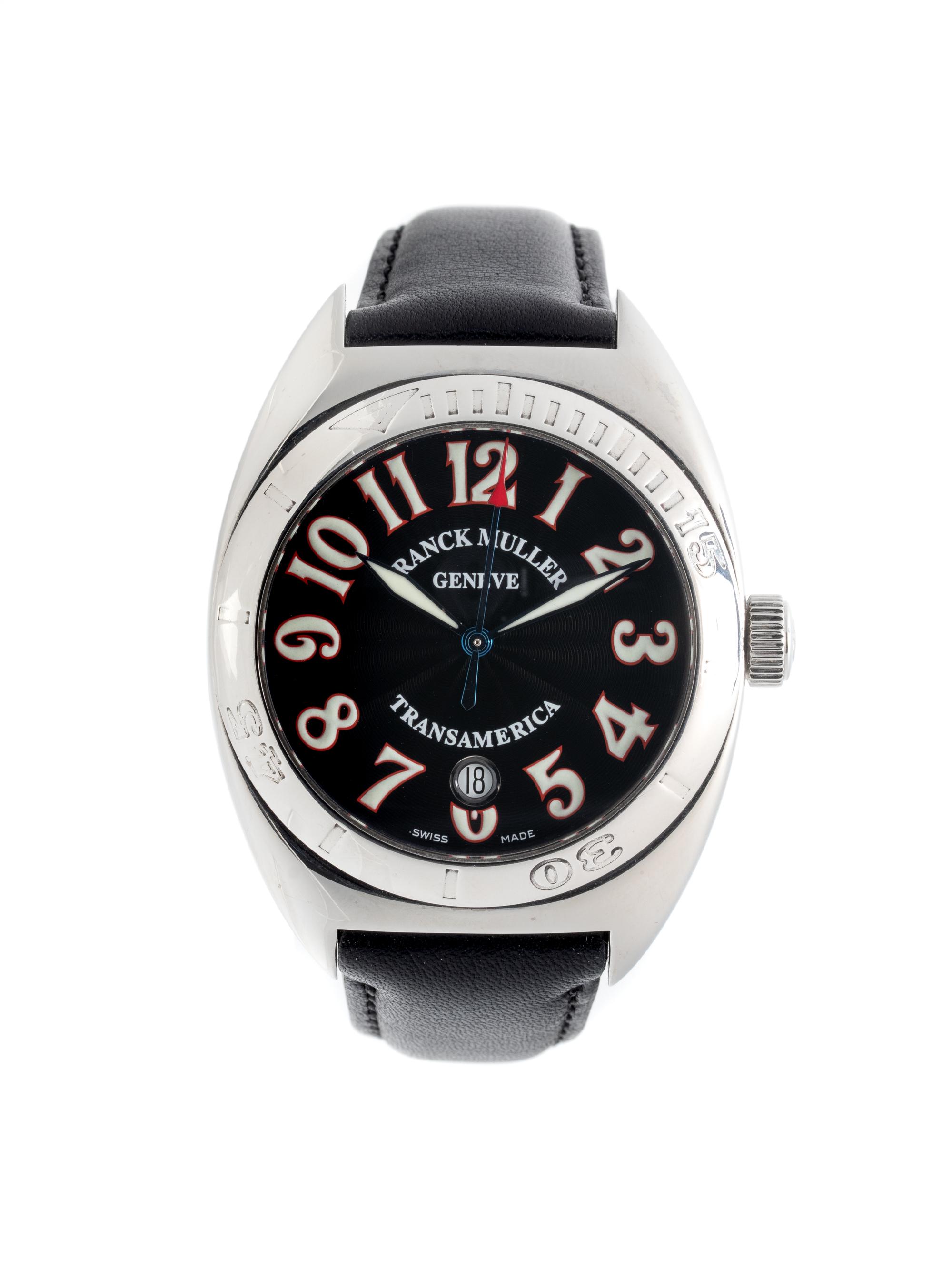 FRANCK MULLER, STAINLESS STEEL LIMITED EDITION REF. 2000 SC P 'TRANSAMERICA' WRISTWATCH