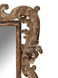 An Italian Baroque Style Painted and Parcel Gilt Mirror