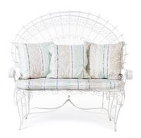 A Group of Painted Wire Seating Furniture Height of settee 49 1/2 x width 50 1/4 x depth 22 inches. — CIRCA 1900
