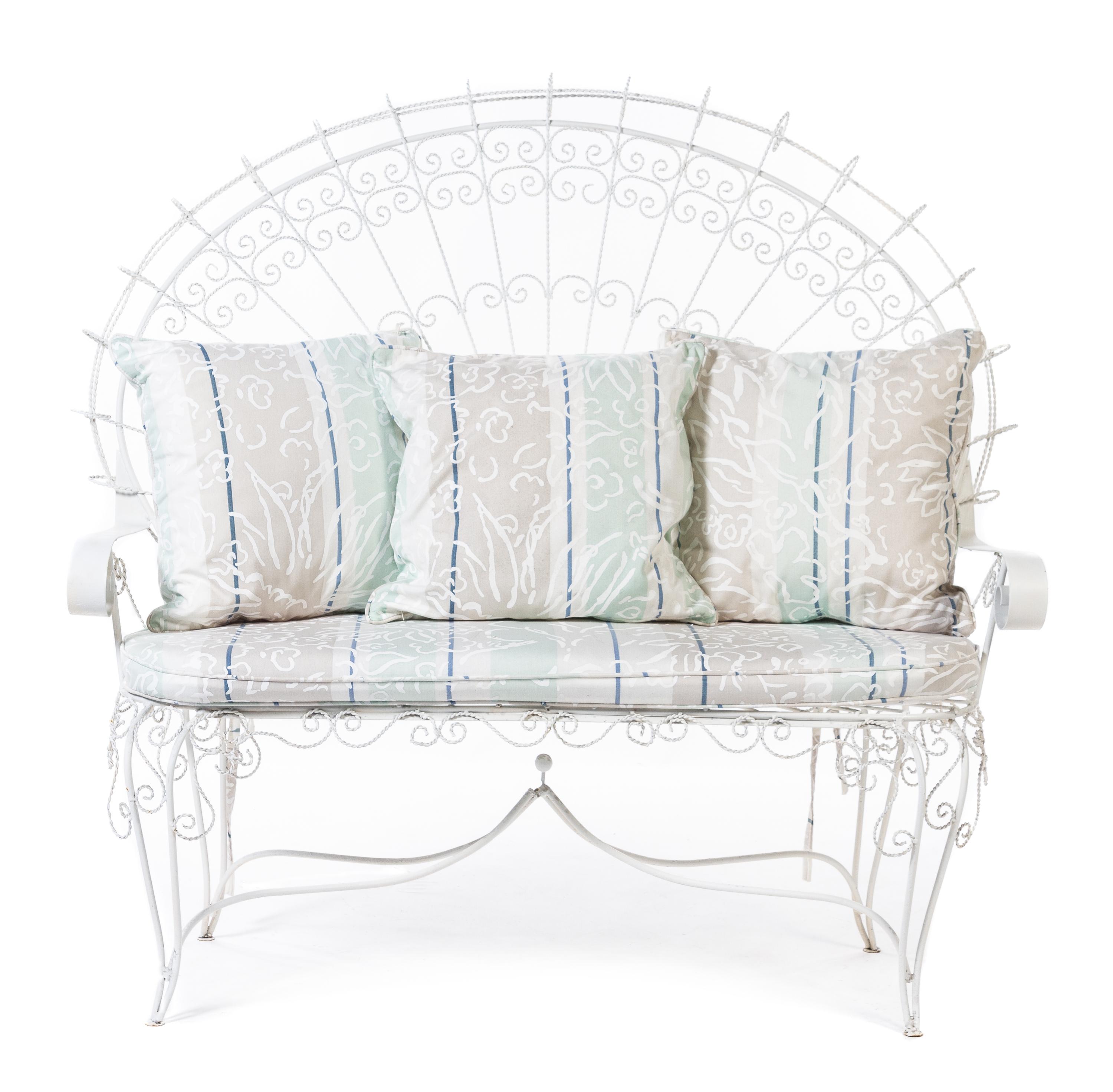 A Group of Painted Wire Seating Furniture Height of settee 49 1/2 x width 50 1/4 x depth 22 inches. — CIRCA 1900