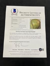 A 1956 New York Giants Team Signed Autograph Baseball Including Willie Mays (BAS Beckett Authentication Services Certified),