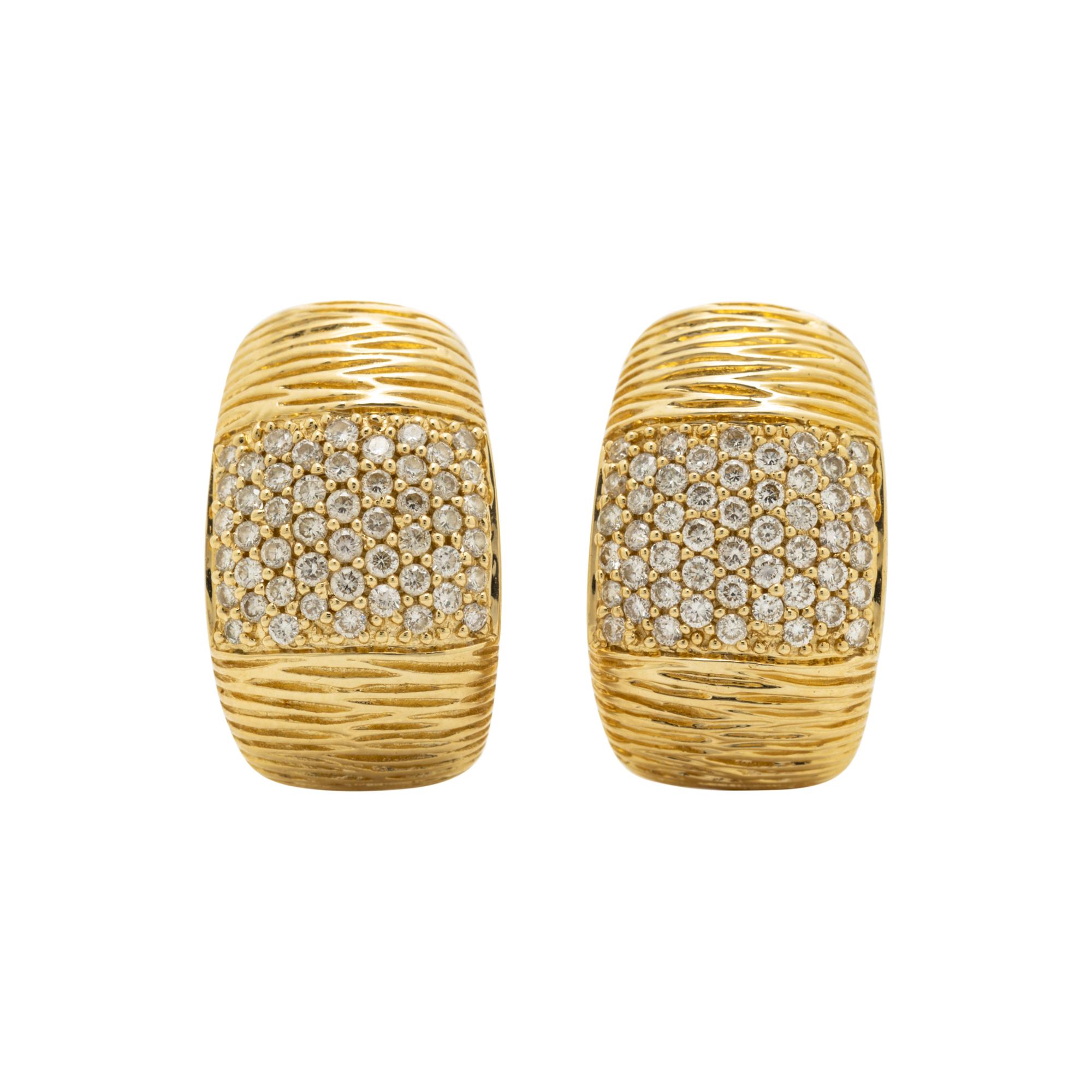 LE VIAN, YELLOW GOLD AND DIAMOND EARCLIPS