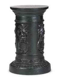 A Green Painted Iron Pedestal
