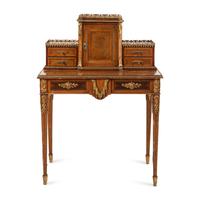 A Louis XVI Style Kingwood, Satinwood and Gilt Bronze Mounted Bonheur du Jour