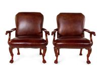 A Pair of George III Style Mahogany Armchairs — 20TH CENTURY