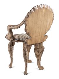 An Italian Silvered Grotto Style Armchair