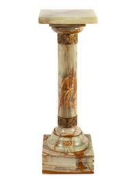 A Continental Gilt Bronze Mounted Onyx Pedestal