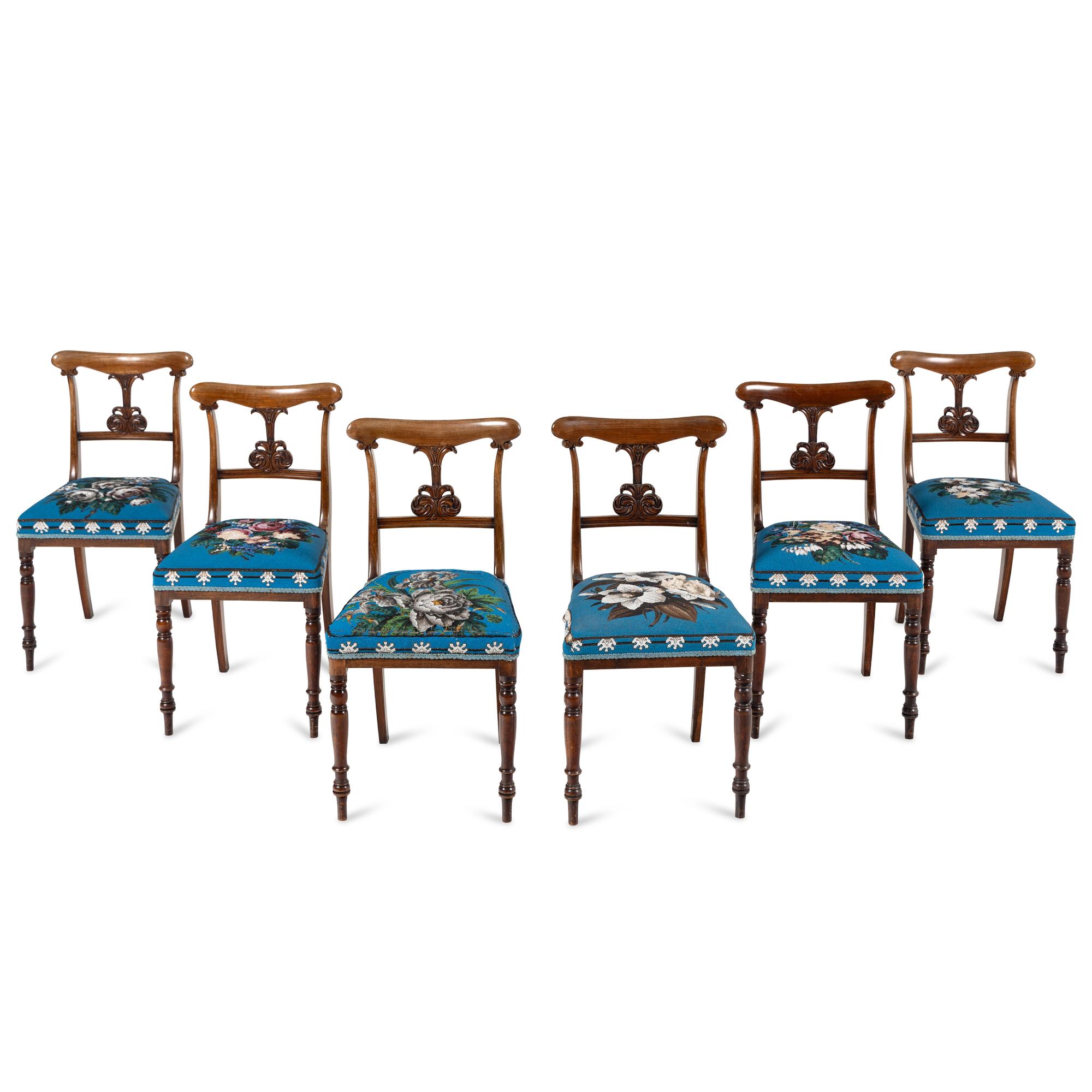 A Set of Six Regency Rosewood Side Chairs