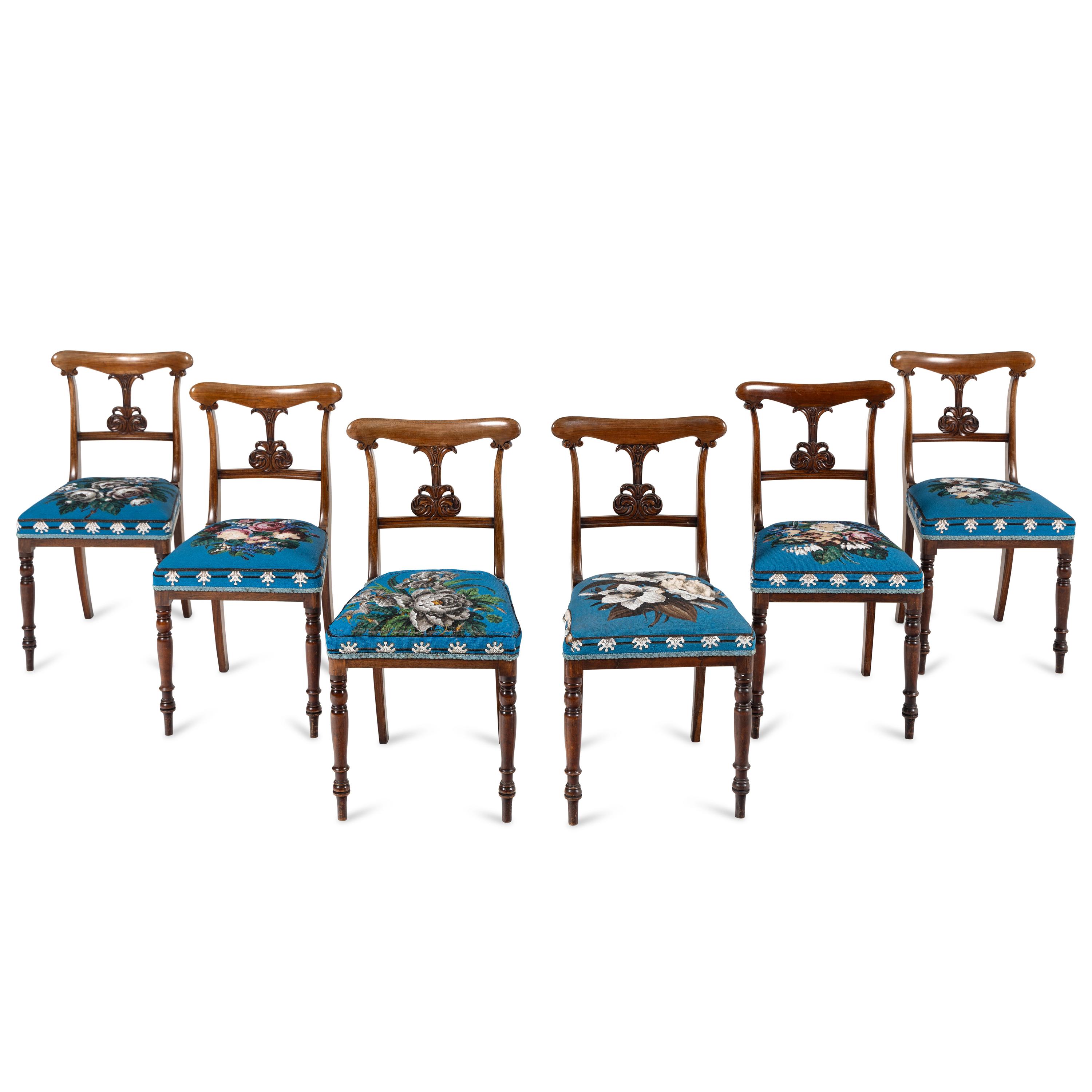 A Set of Six Regency Rosewood Side Chairs