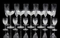 A Group of Glass Stemware Height of tallest 9 1/2 inches.
