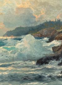 Crashing Waves Along the Shore