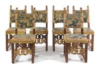 A Set of Six Italian Baroque Parcel Gilt Walnut Side Chairs Height 44 3/4 inches. — LATE 19TH/EARLY 20TH CENTURY