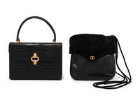 Two Gucci Handbags, Crocodile Top-Handle Bag and Lizard & Suede Crossbody Bag, 1960-70s