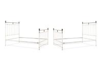A Pair of Painted Iron Beds