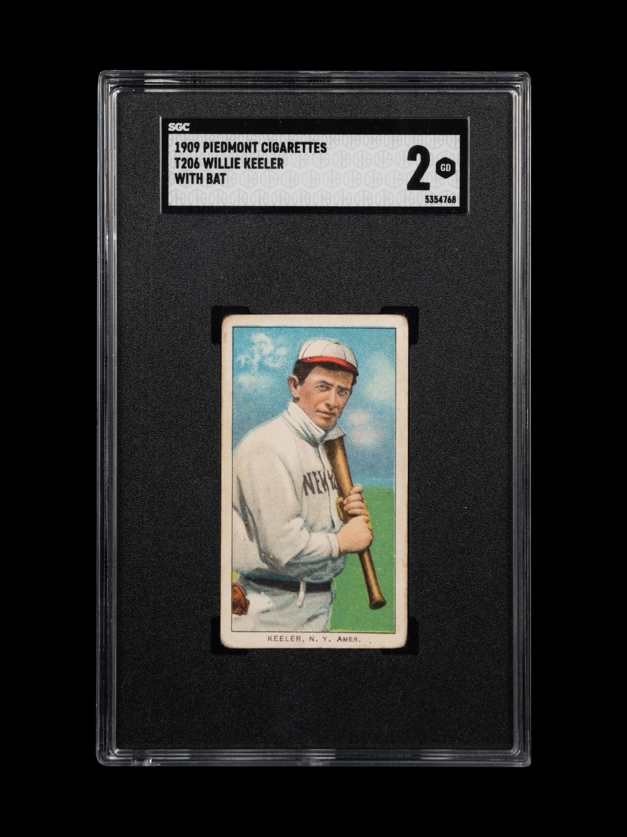 A 1909 T206 Piedmont Cigarettes Willie Keller With Bat, Baseball Card (SGC 2 GOOD)