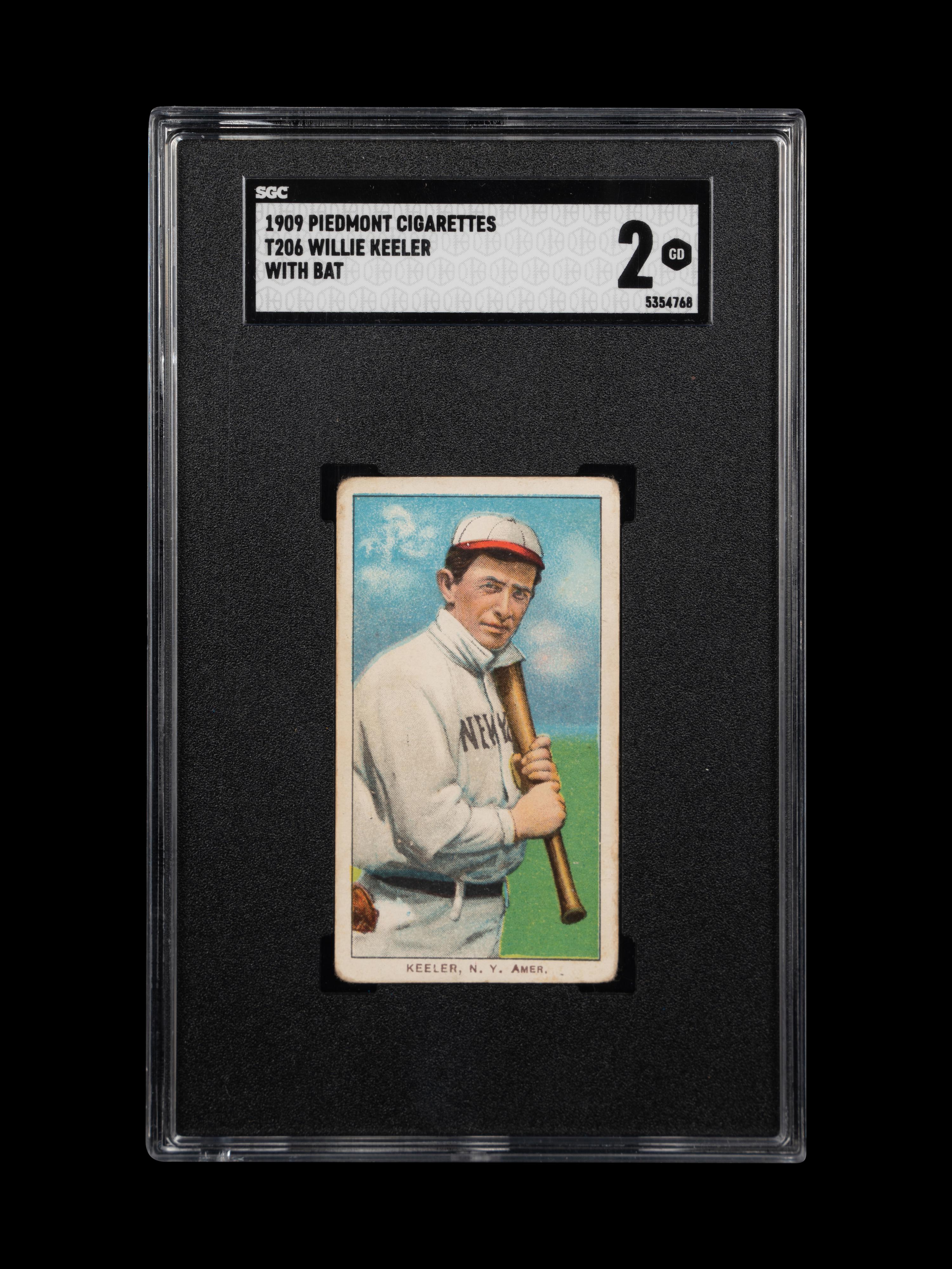 A 1909 T206 Piedmont Cigarettes Willie Keller With Bat, Baseball Card (SGC 2 GOOD)