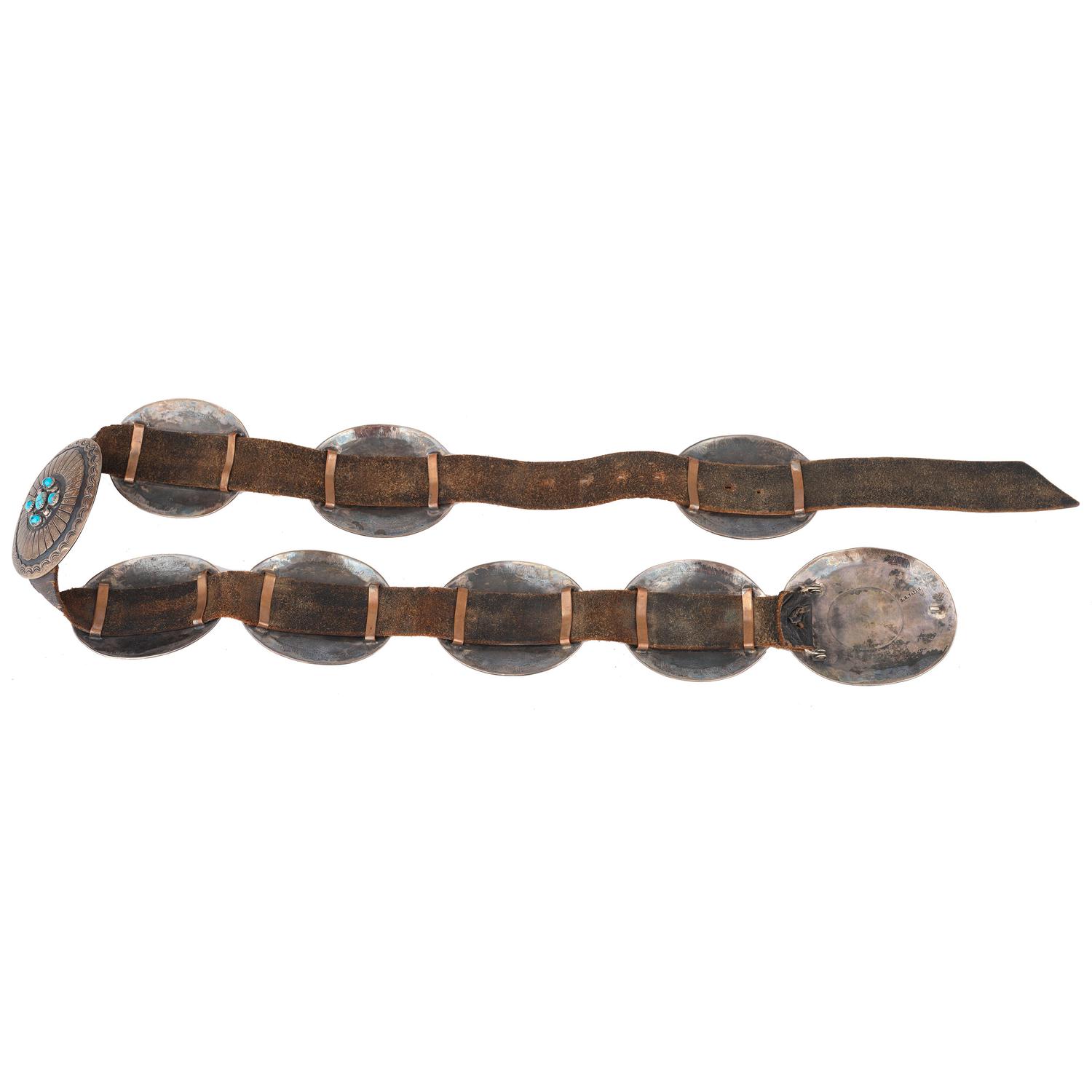 Silver and Turquoise Concha Belt