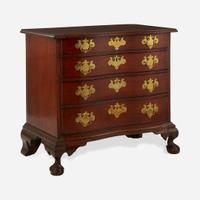 A Chippendale carved mahogany oxbow chest of drawers Boston, MA, circa 1780