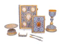 A Group of Russian Champleve Enamel Articles