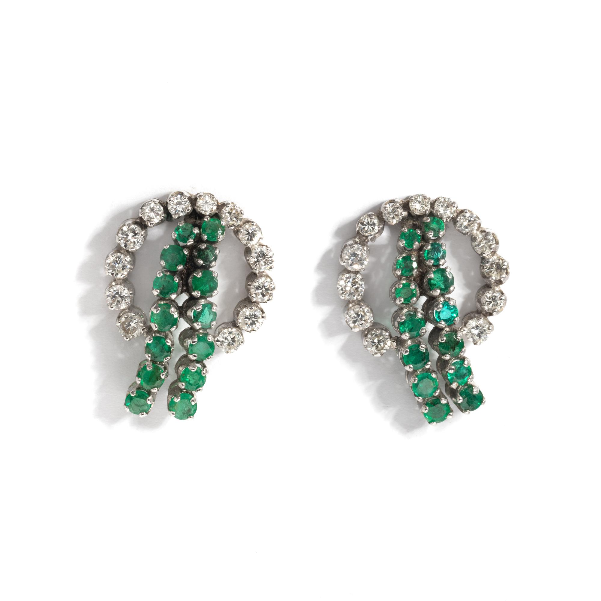 EMERALD AND DIAMOND EARRINGS