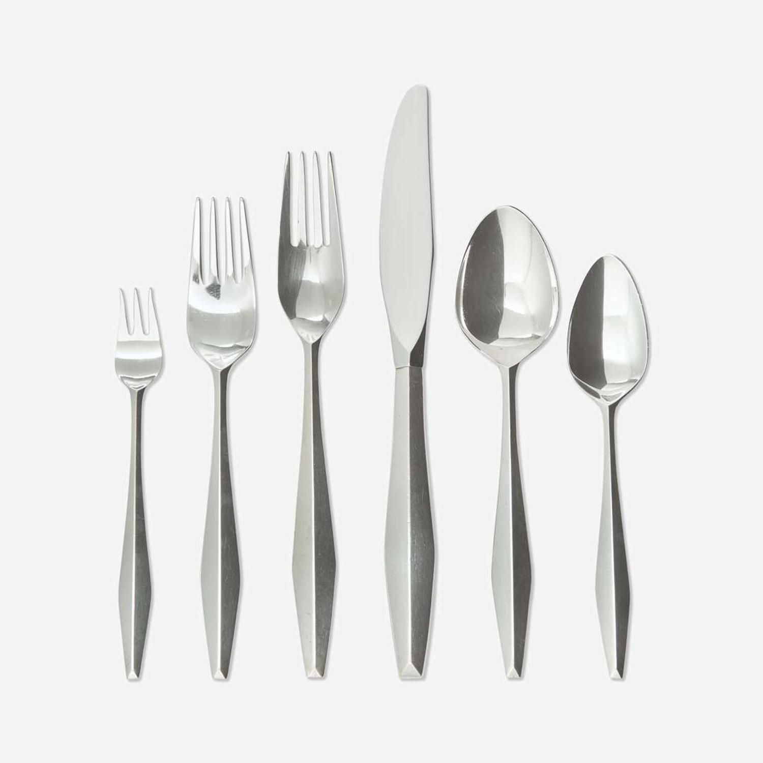 Gio Ponti (Italian, 1891-1979) A Flatware Service in the "Diamond" Pattern, Reed & Barton, Italy / USA, circa 1958