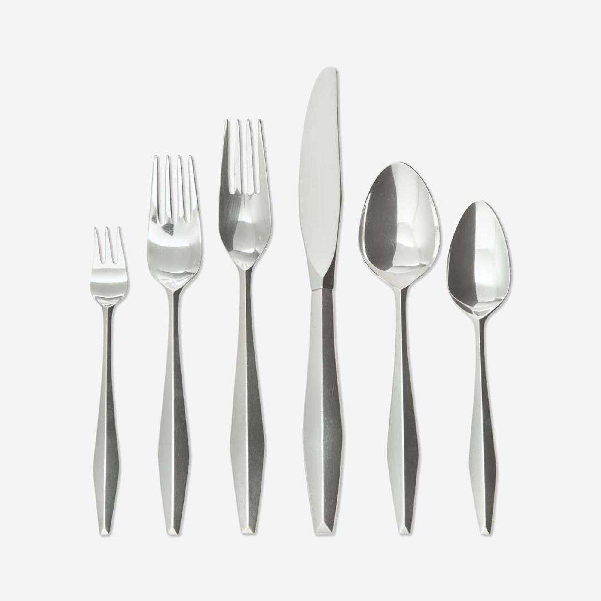 Gio Ponti (Italian, 1891-1979) A Flatware Service in the "Diamond" Pattern, Reed & Barton, Italy / USA, circa 1958