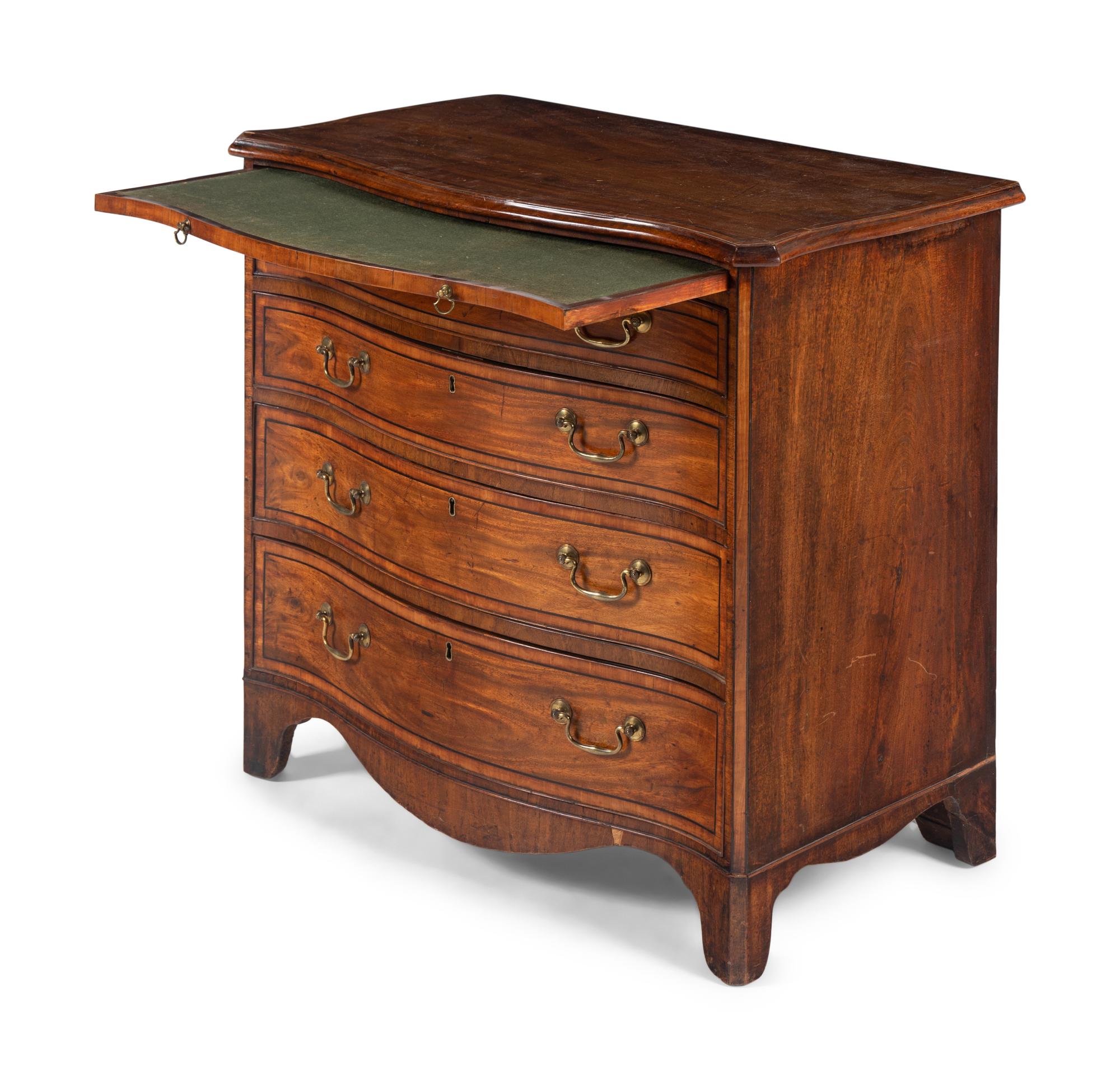 A George III Satinwood and Ebony-Inlaid Mahogany Bachelor's Chest