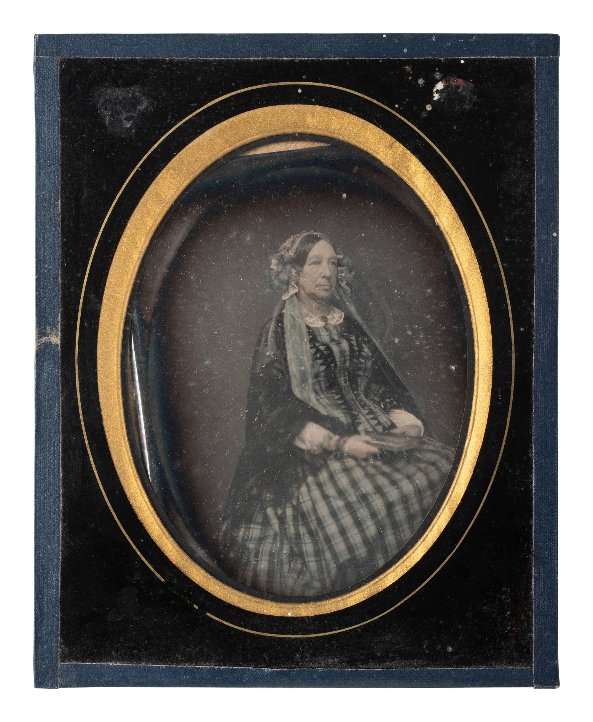 [EARLY PHOTOGRAPHY]. 17 likely European daguerreotypes of women housed in passe partout mounts.