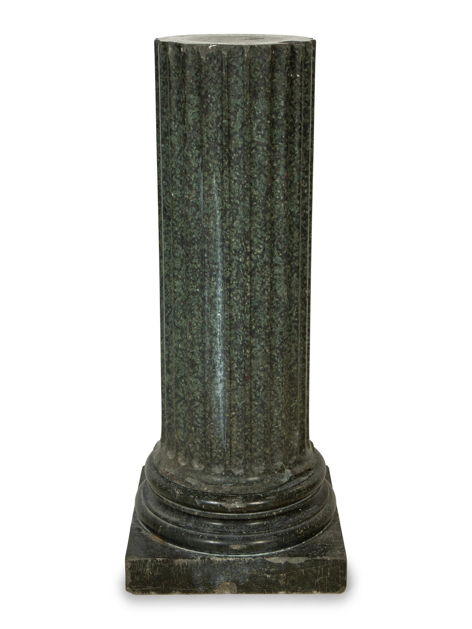A Continental Fluted Marble Pedestal