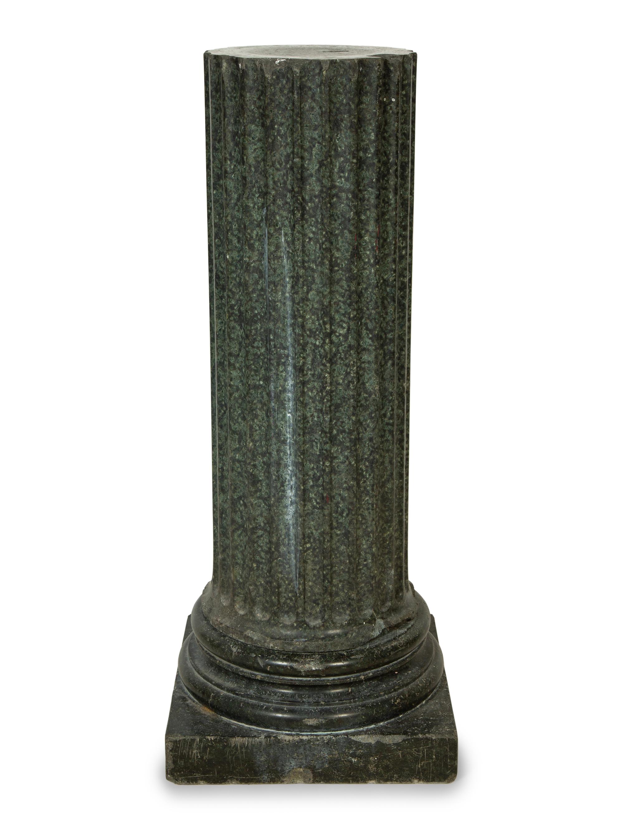 A Continental Fluted Marble Pedestal