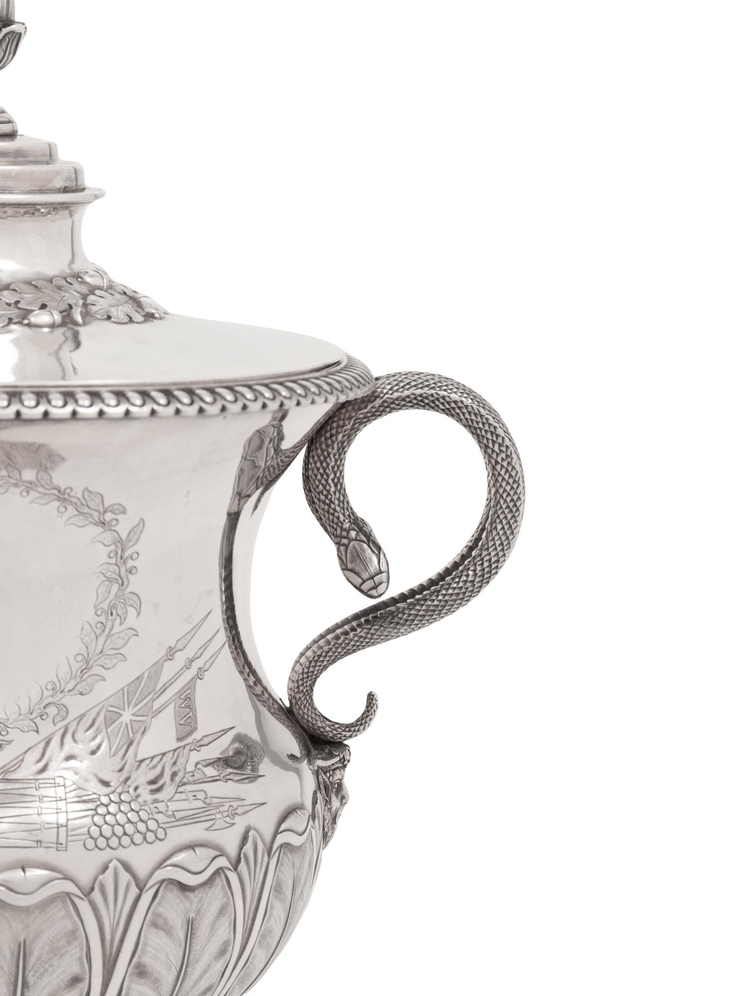 A George III Silver Covered Urn