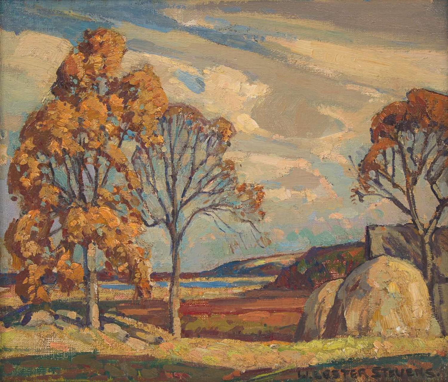 William Lester Stevens (American, 1888-1969)- Haystacks, West Gloucester