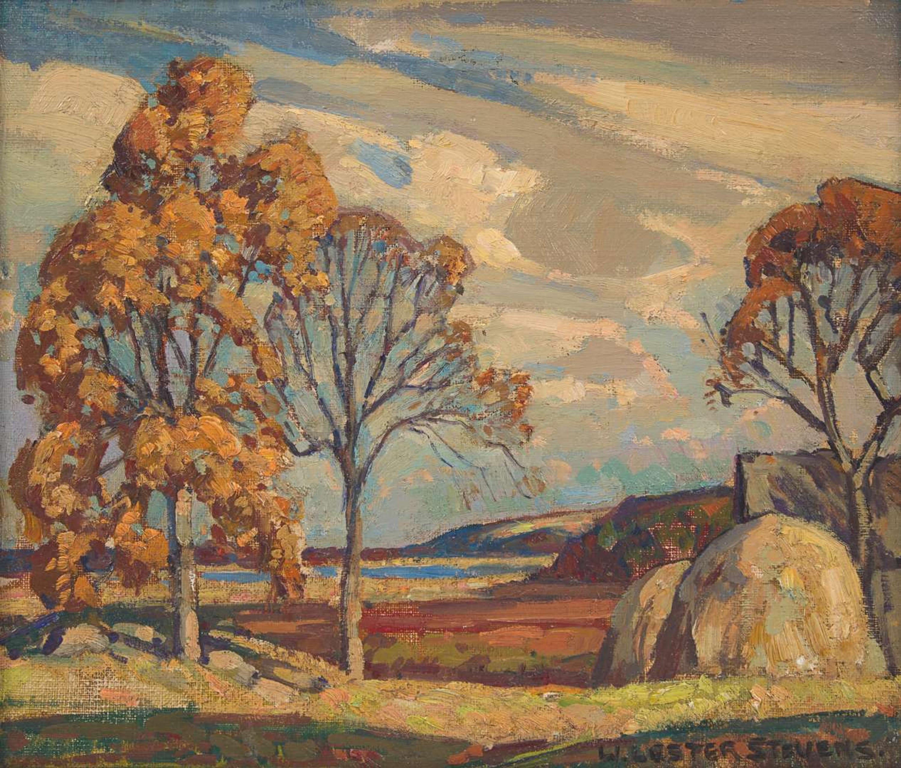 William Lester Stevens (American, 1888-1969)- Haystacks, West Gloucester