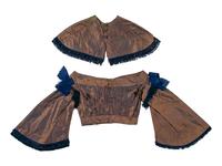 Two Silk Bodices with One Matching Capelet, 1840-60