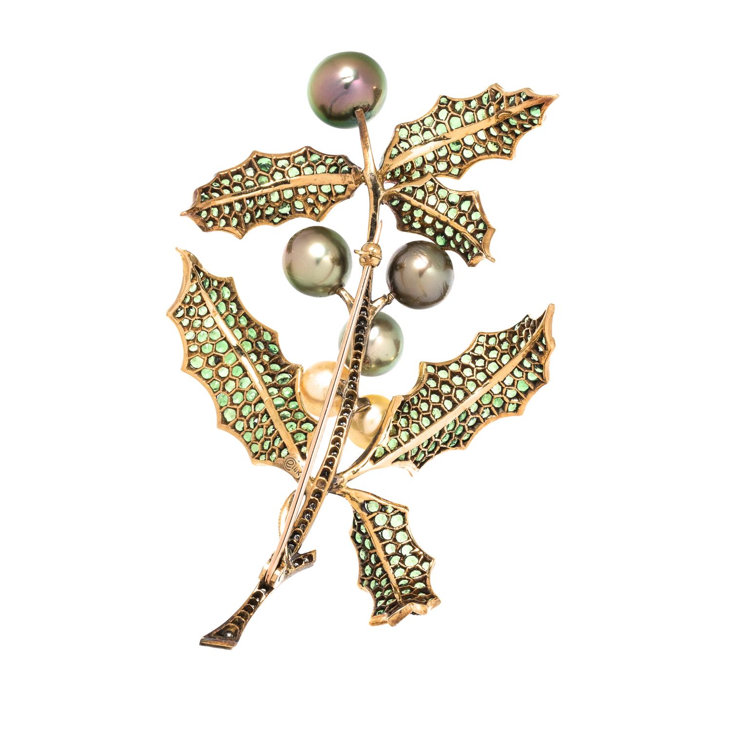 EVELYN CLOTHIER, MULTIGEM HOLLY BROOCH