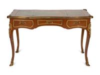 A Louis XV Style Gilt Bronze Mounted Bureau Plat