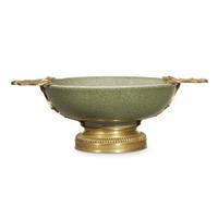 A Régence style gilt-bronze mounted Chinese celadon-glazed porcelain bowl 19th century