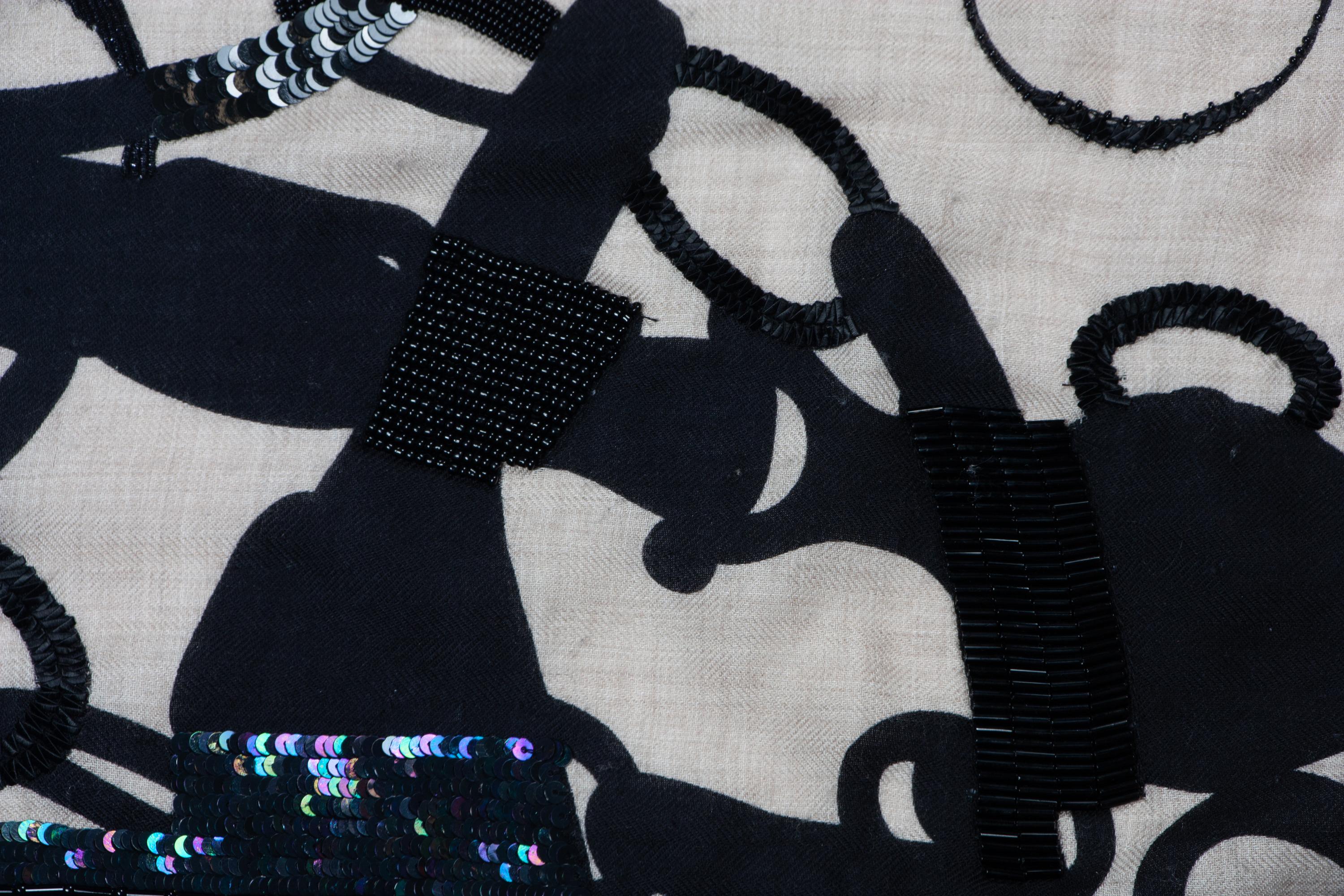 Hermès 140cm Embellished Cashmere Scarf, 2006