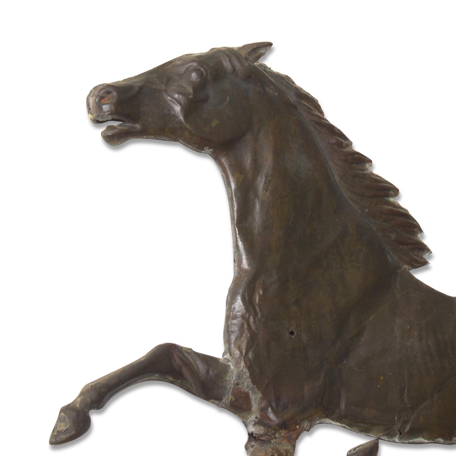 A Molded and Patinated Copper Running Horse Weathervane