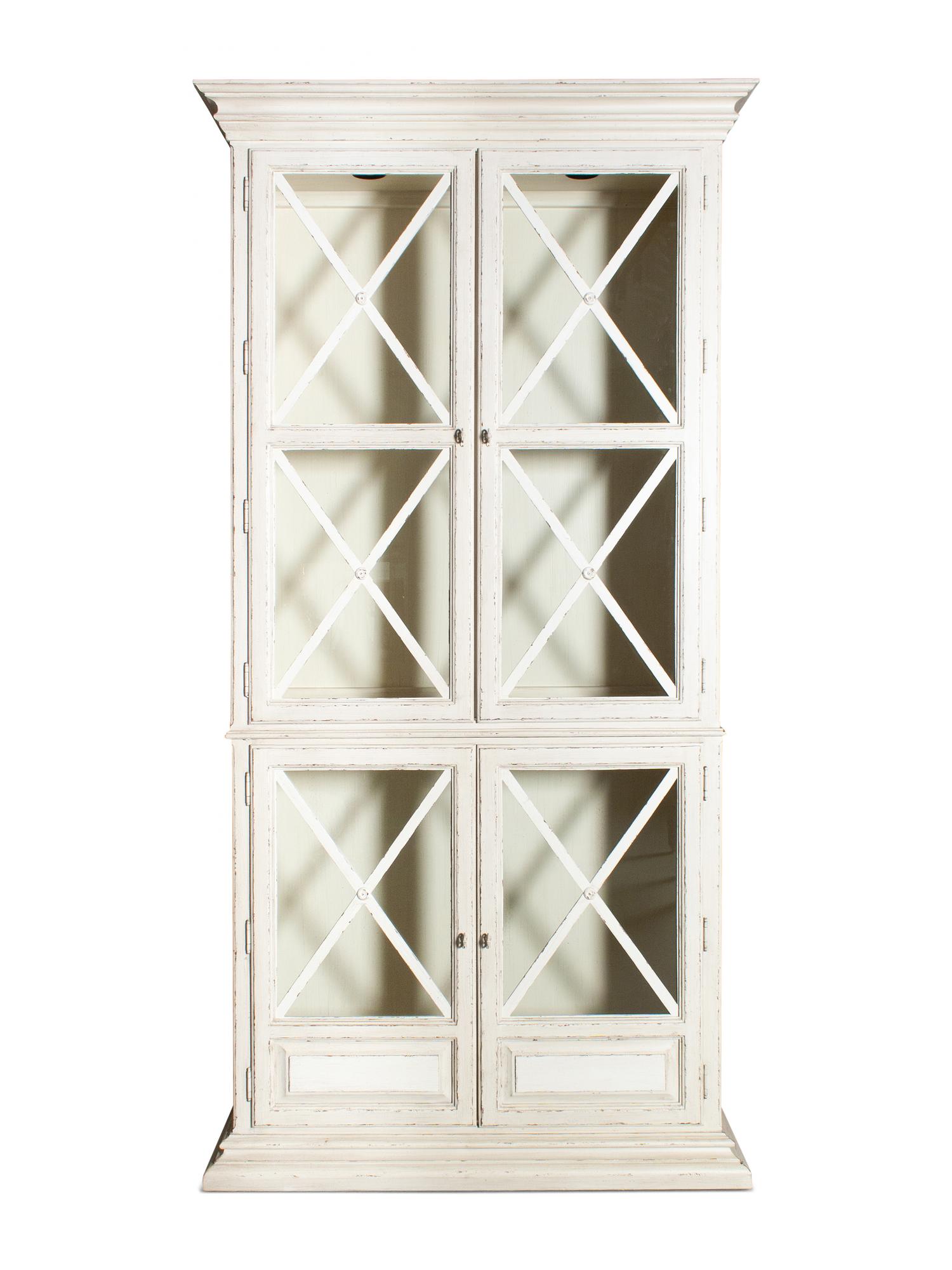 A Pair of Drexel Heritage Neoclassical Style Painted Glazed Door Cabinets