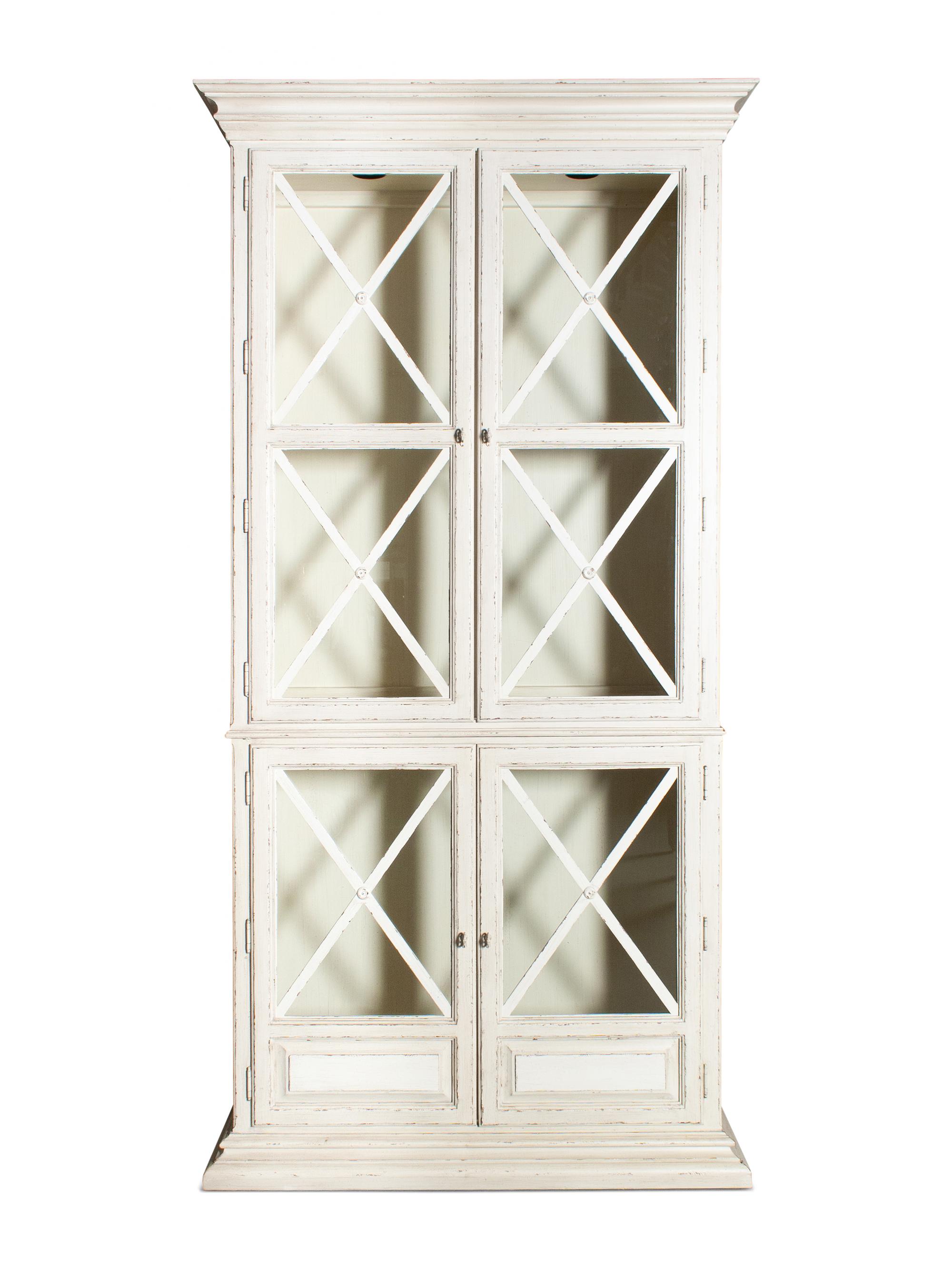A Pair of Drexel Heritage Neoclassical Style Painted Glazed Door Cabinets