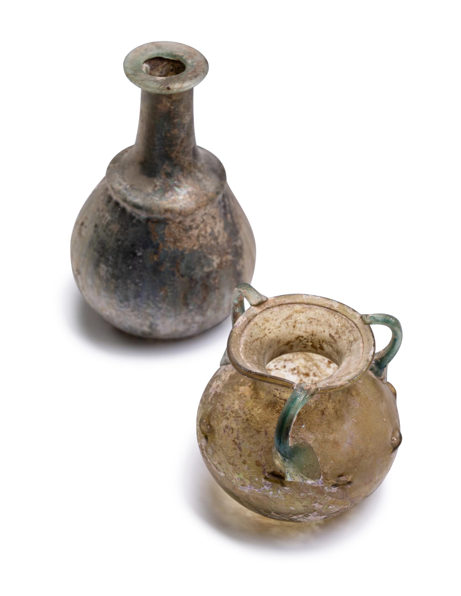 A Group of 9 Greco-Roman Glass Vessels