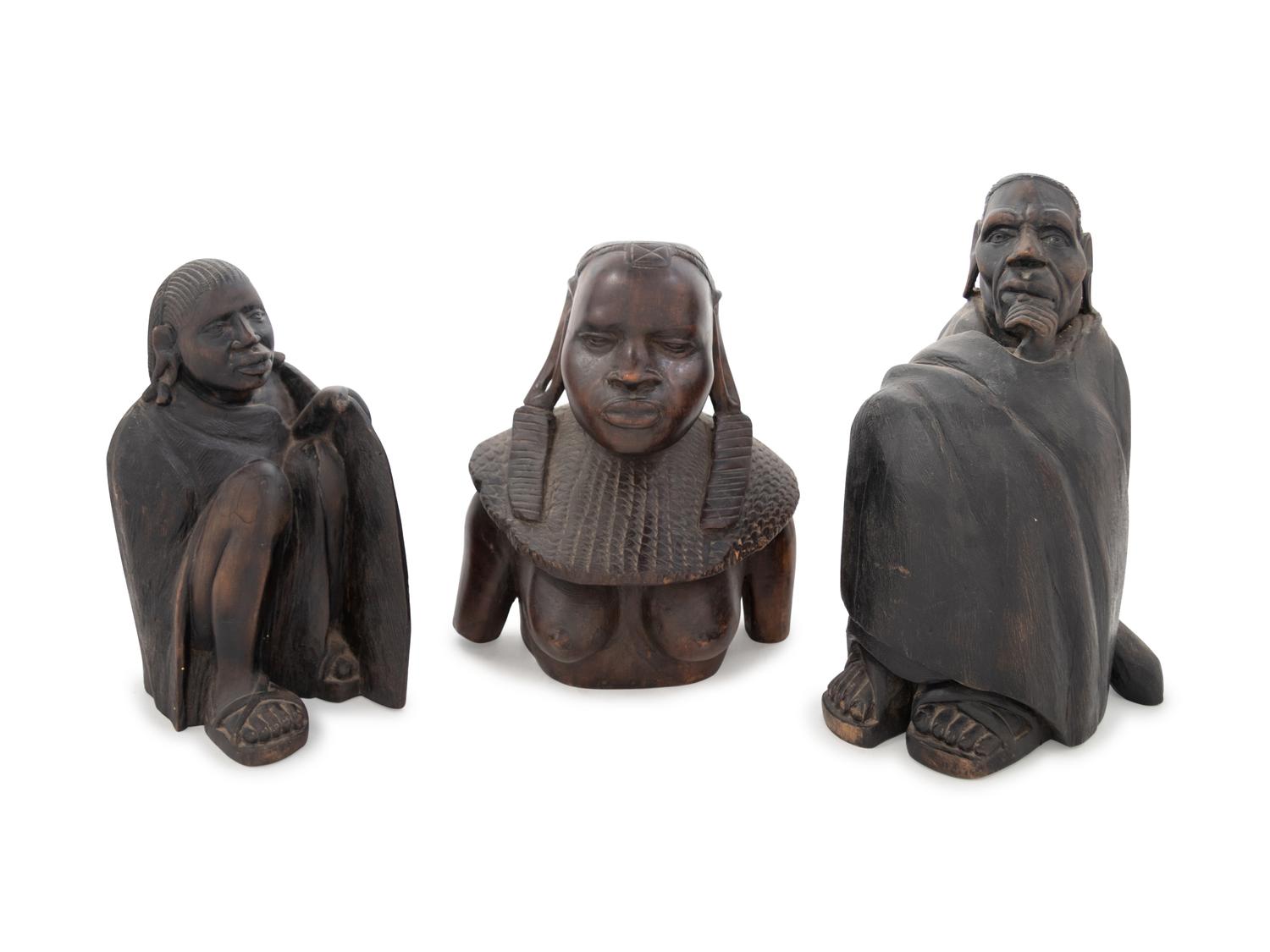 Three African Carved Wood Figures