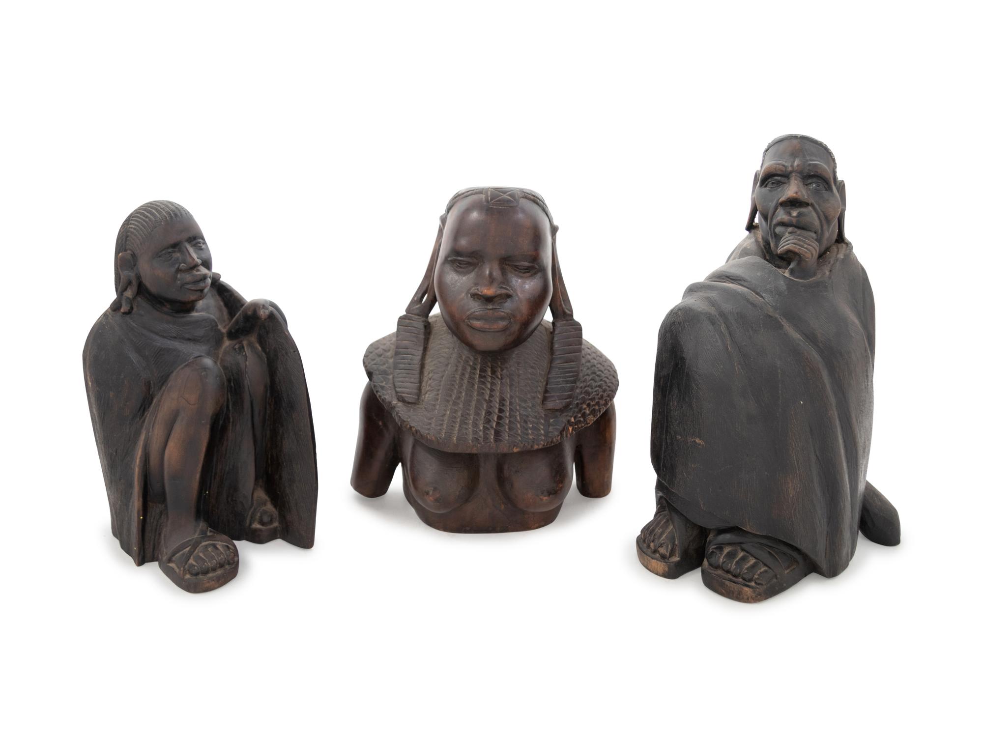 Three African Carved Wood Figures