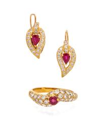 RUBY AND DIAMOND SET