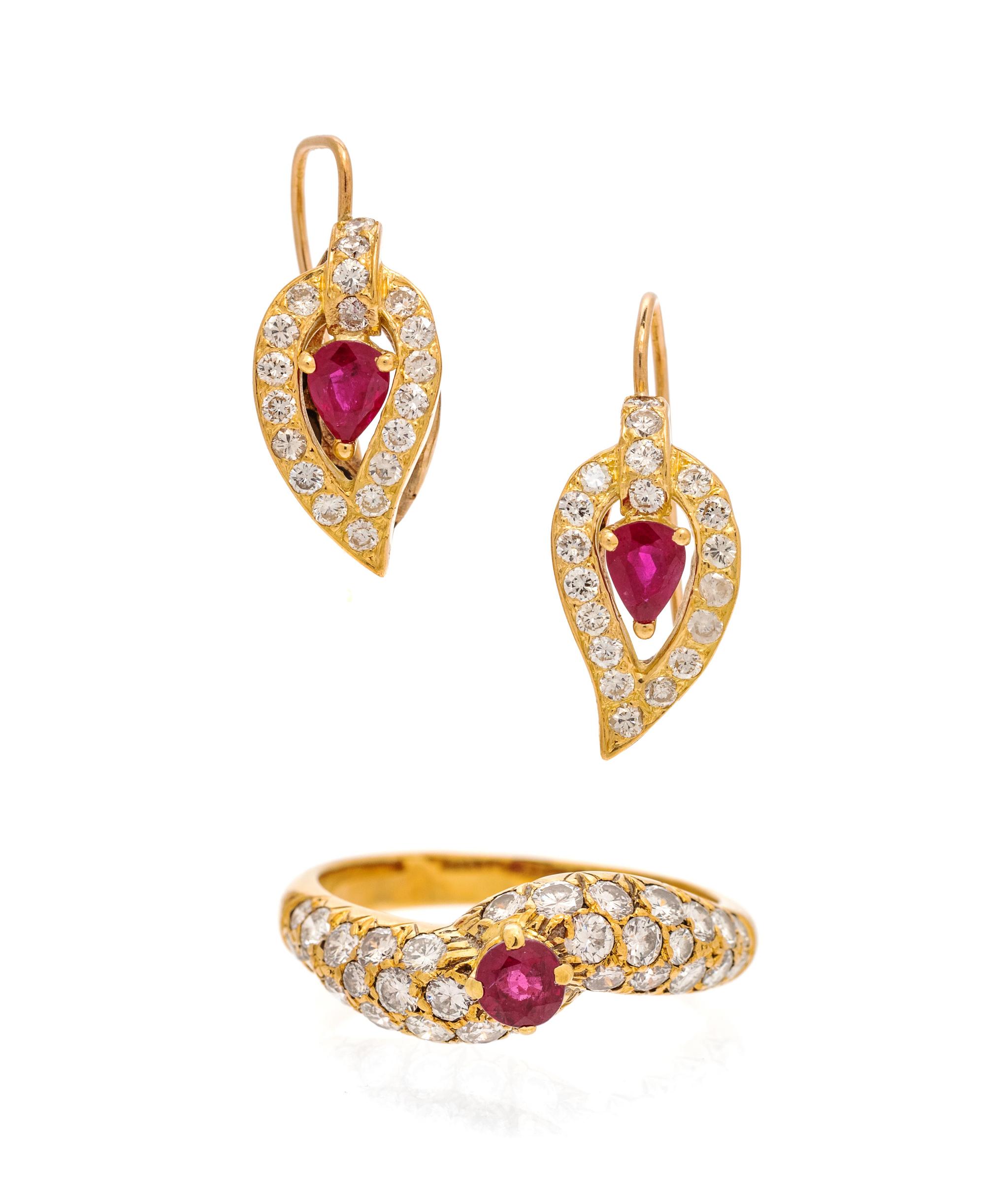 RUBY AND DIAMOND SET