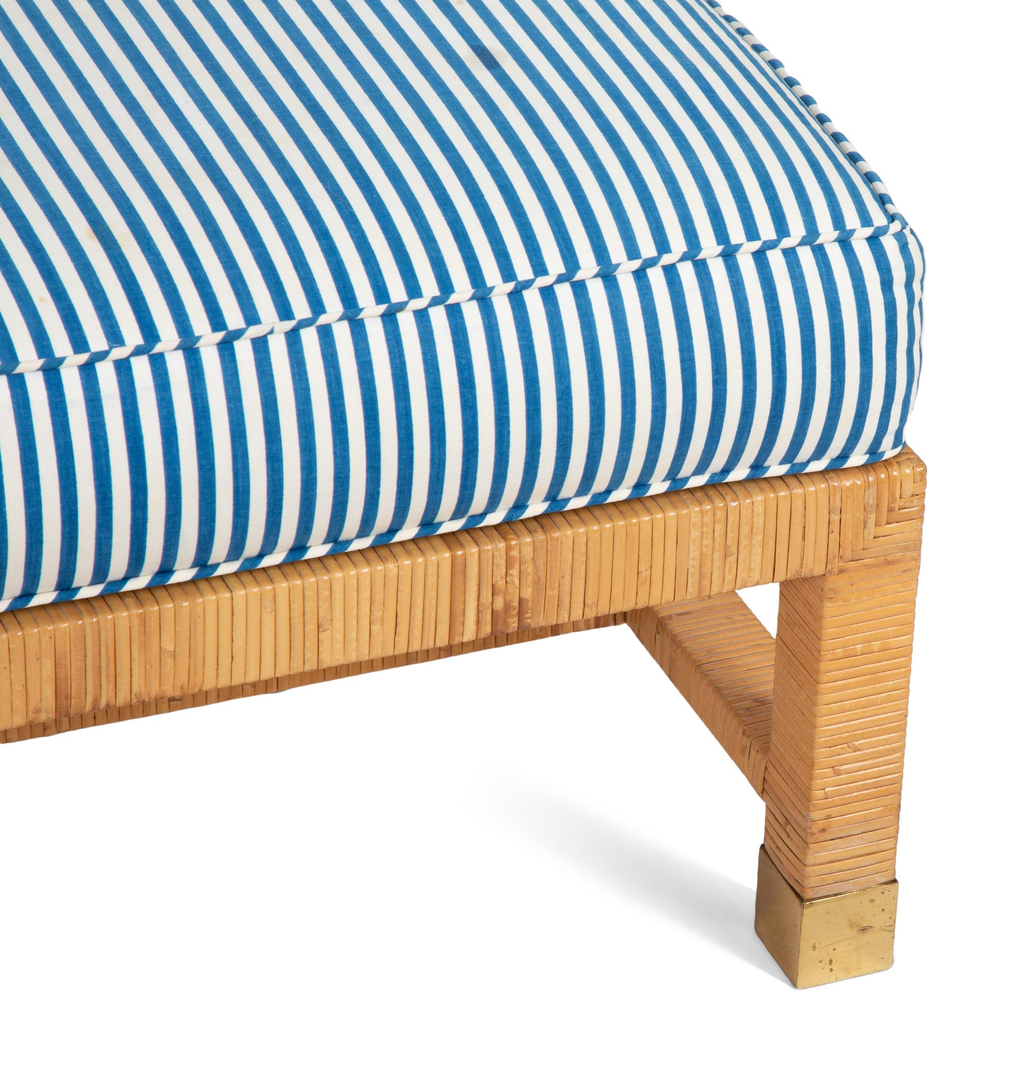 A Pair of Bielecky Brothers Rattan-Wrapped Stools — 20TH CENTURY