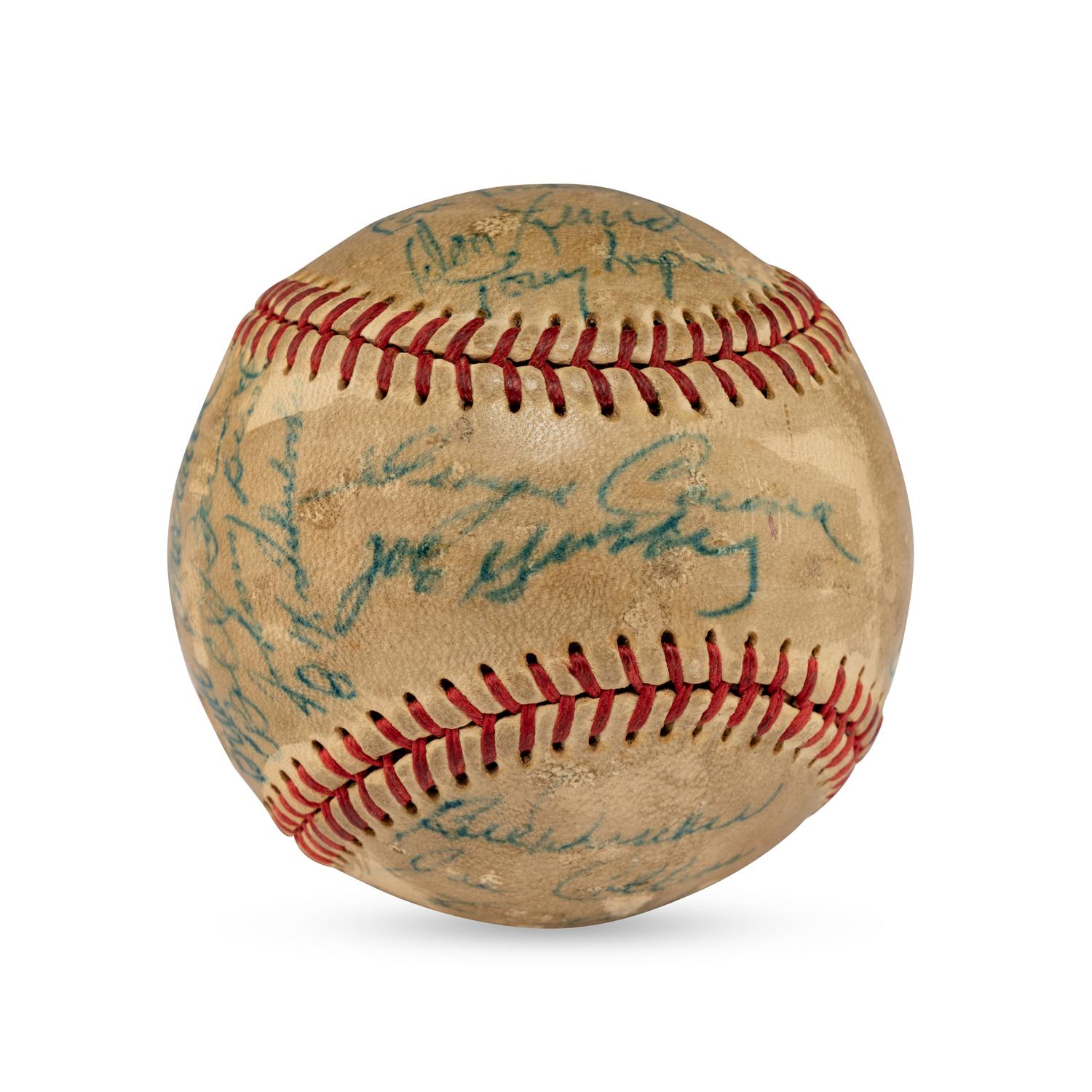 A 1949 Kansas City Blues / Toledo Mud Hens Multi Signed Baseball