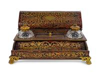 A French Tortoise Shell Inlaid Boulle Marquetry Standish