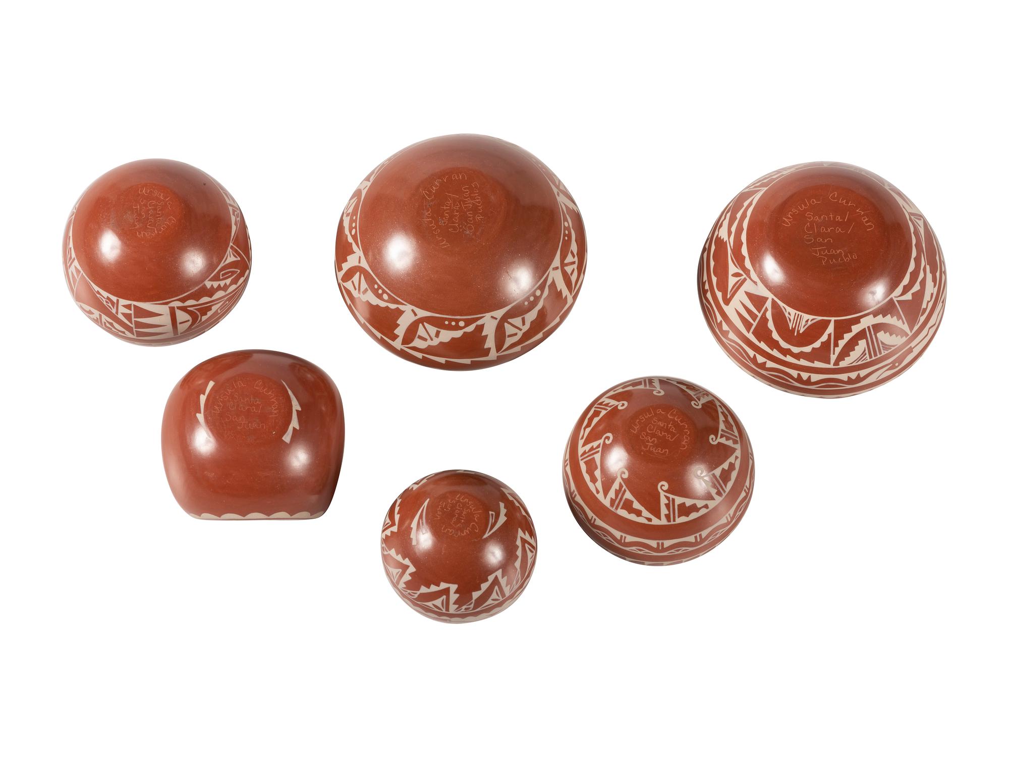 Miniature White-on-Red Pottery Jars